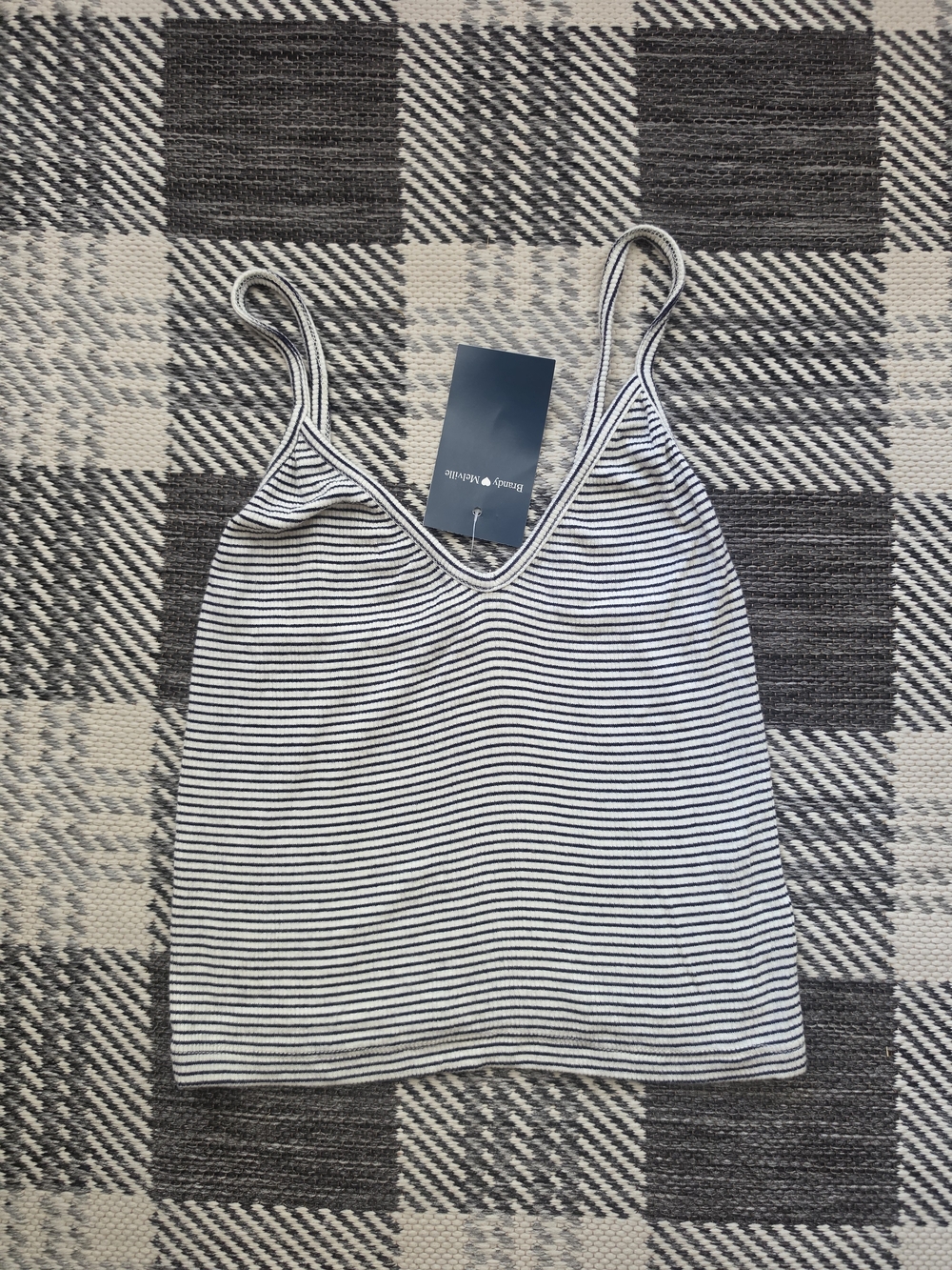 Brandy Melville Black & White Striped Cami